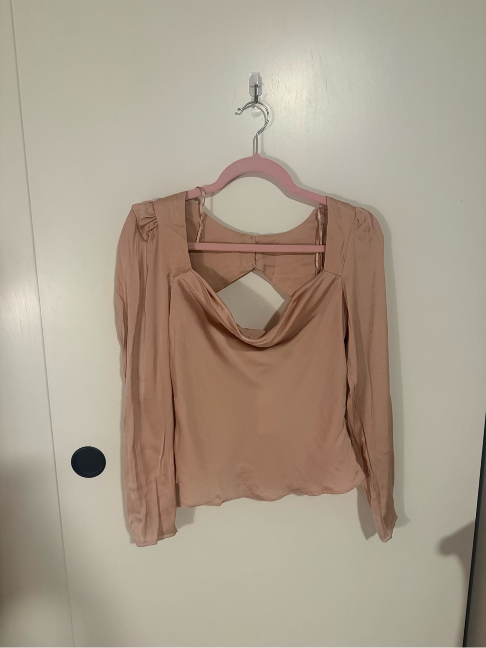 ASTR The Label Draped Front Long-Sleeve Top